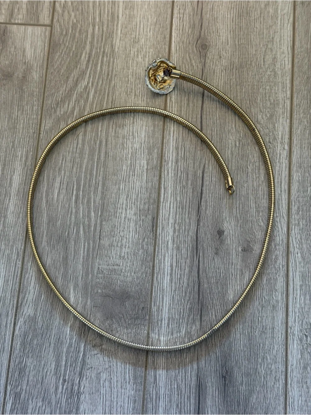 Gold Tone Snake Chain belt with Decorative Clasp